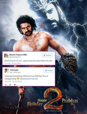 Baahubali 2 first look: Fans DISAPPOINTED, demand a better poster featuring Prabhas - check out tweets