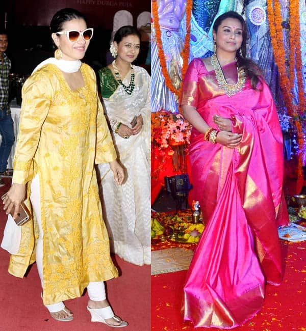 Kajol and Rani Mukerji soak in the Durga Puja festivities - view pics ...