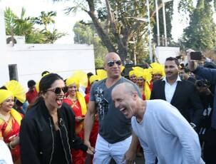 Touchdown Mumbai! Deepika Padukone and Vin Diesel get a traditional Band Baaja Baarat welcome - view HQ pics