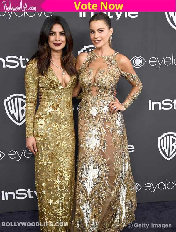 priyanka chopra in golden dress