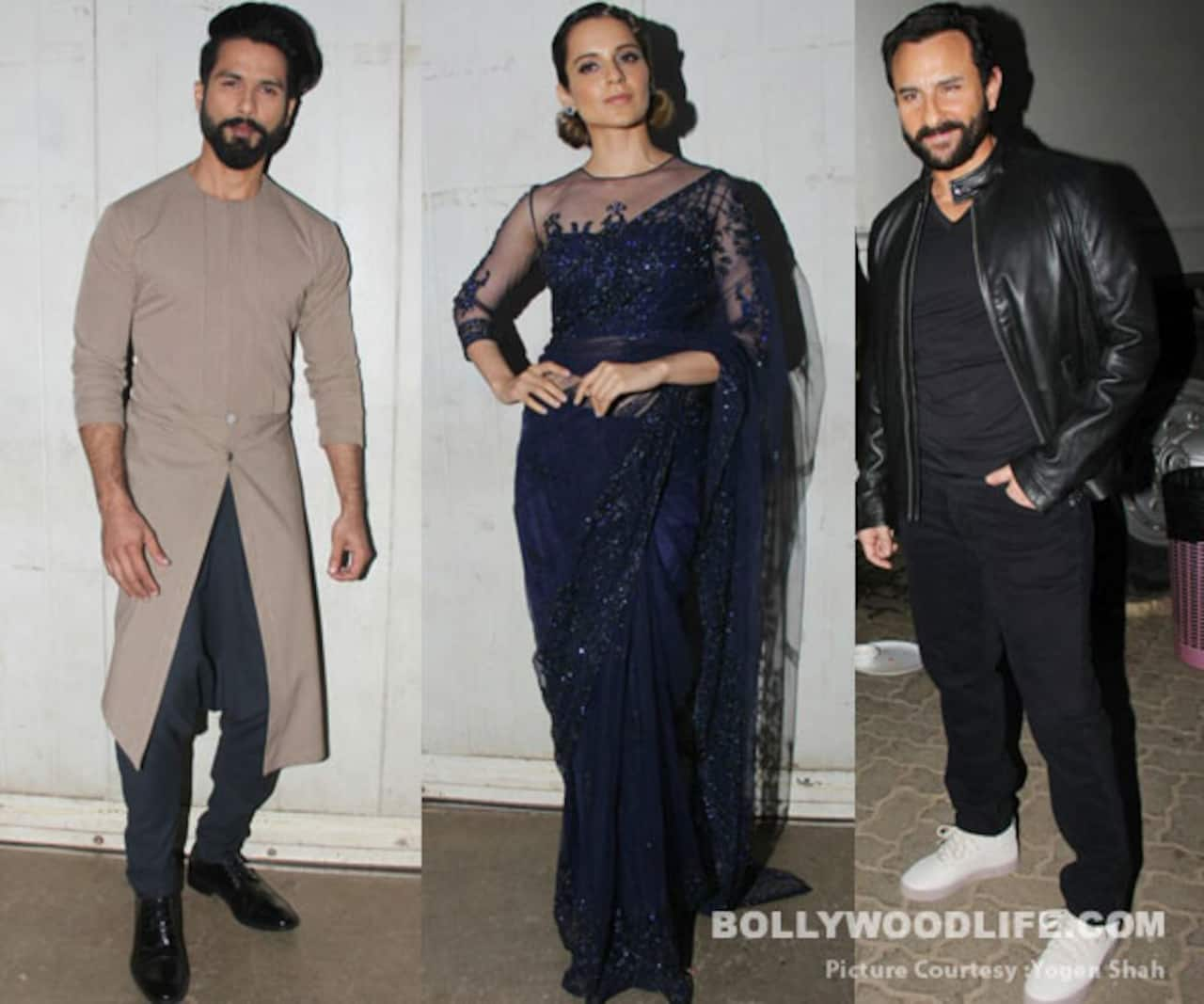 Shahid Kapoor Kangana Ranaut Saif Ali Khan Promote Rangoon On Indian