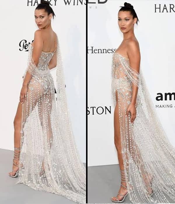 Bella Hadid's Legs-for-Days White Dress & Nude Thong Style Statement