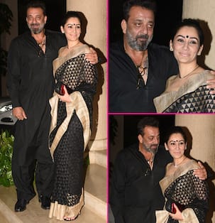 Sanjay Dutt and Maanayata Dutt twinning in black at Bhoomi wrap up party - view pics!