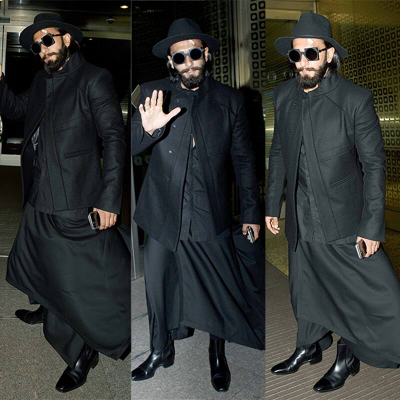 Ranveer Singh's all-black avatar at the airport will instantly remind you of the dark wizards - view HQ pics!