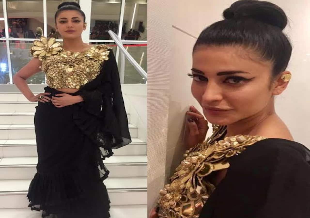 Cannes 2017: Shruti Haasan's gold and black saree ensemble is an absolute knock out - view pics - Bollywood News & Gossip, Movie Reviews, Trailers & Videos at Cannes 2017: Shruti Haasan's gold and black saree ensemble is an absolute knock out - view pics - Bollywood News & Gossip, Movie Reviews, Trailers & Videos at