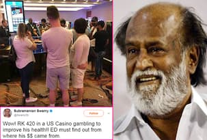 Subramanian Swamy posts a picture of Rajinikanth gambling and calls him 420!