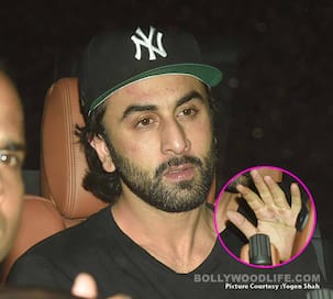 We spotted something on Ranbir Kapoor's left hand yesterday - view HQ pics