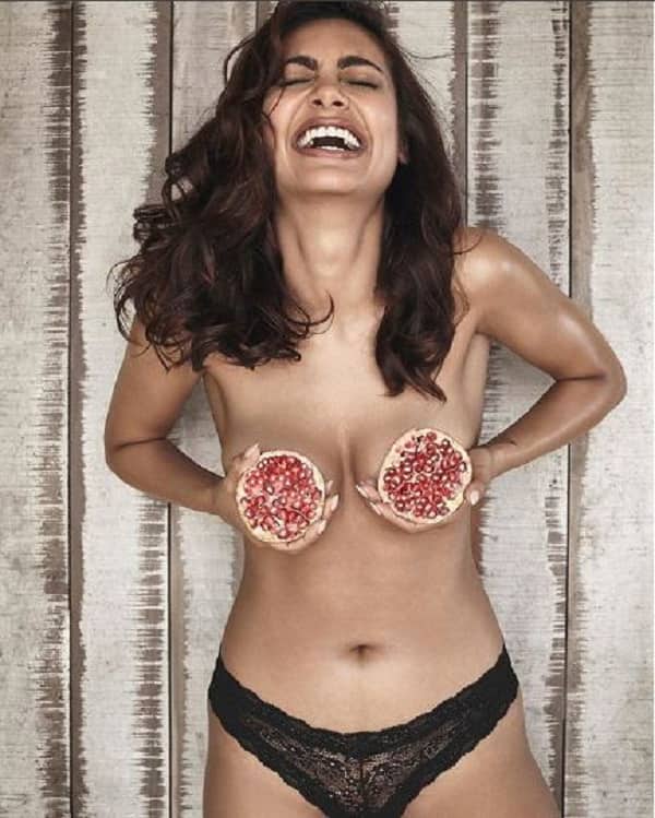 After flirting with a papaya, Esha Gupta poses with just a pomegranate,  well almost - view pic - Bollywood News &amp; Gossip, Movie Reviews, Trailers &amp;  Videos at Bollywoodlife.com