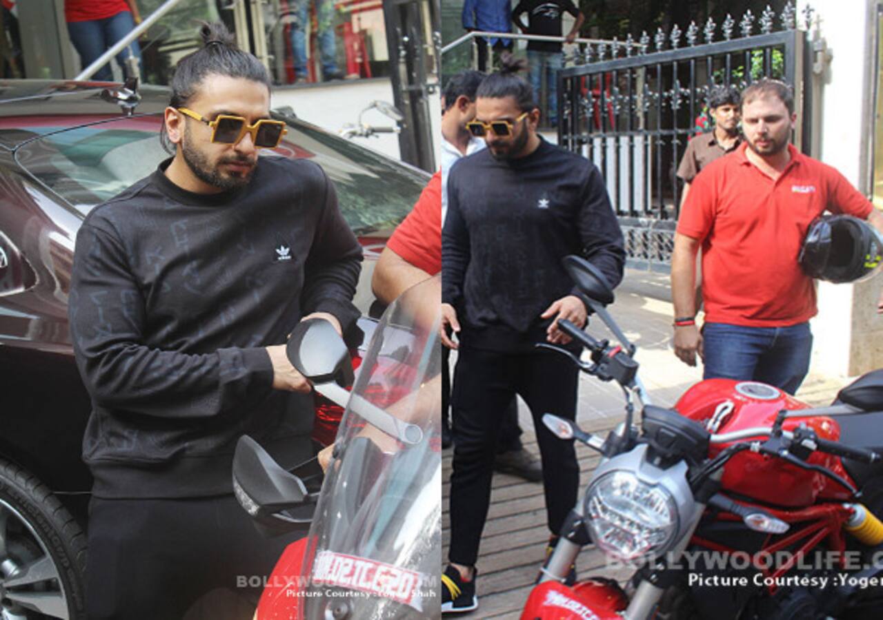 Ranveer Singh in drop dead biker mode for Carrera packs an edgy punch! View  Pictures