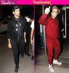 Ranveer Singh screams 'Gimme Red' at the airport while Hrithik Roshan is drab in staid black - view HQ pics!
