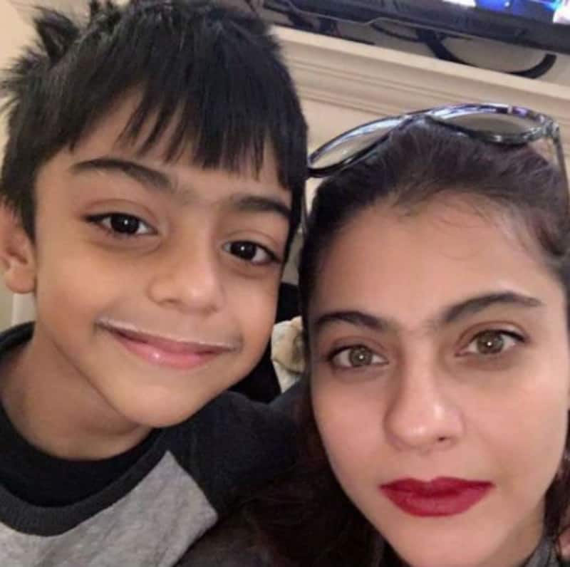 Even you would want to get a milk moustache after looking at this pic of Kajol with her son Yug!