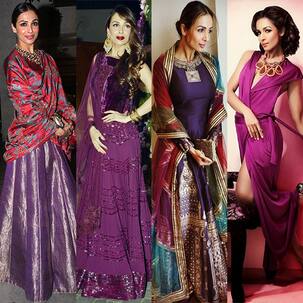 Navratri 2017: Malaika Arora shows you how to pull off purple on Day 9 of the festival