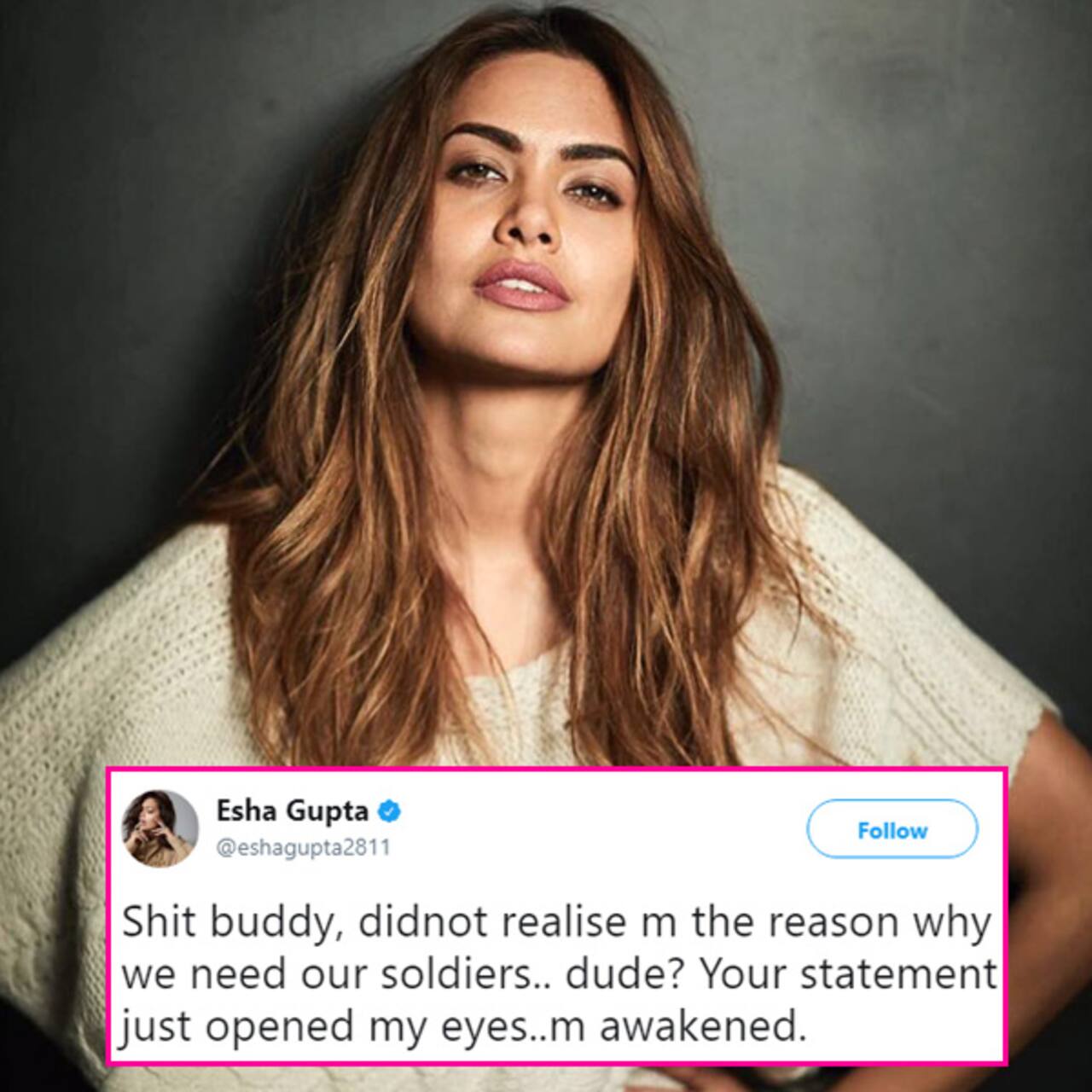 Esha Gupta Shuts Down A Troll Who Tried To Insult Her Over Her Topless Pictures Check Tweets