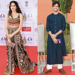 International Film Festival of India 2017: Dhadak co-stars Janhvi Kapoor and Ishaan Khatter arrive in their traditional best on the red carpet