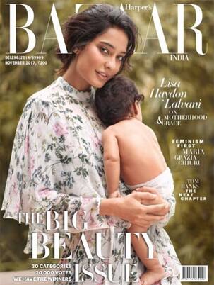 Lisa Haydon's son, Zack Lalvani makes his debut on a magazine cover but we wish we could have seen his face!