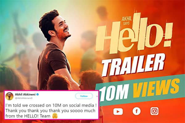 Akhil Akkineni's Hello Trailer Crosses 10 Million Views - Bollywood ...