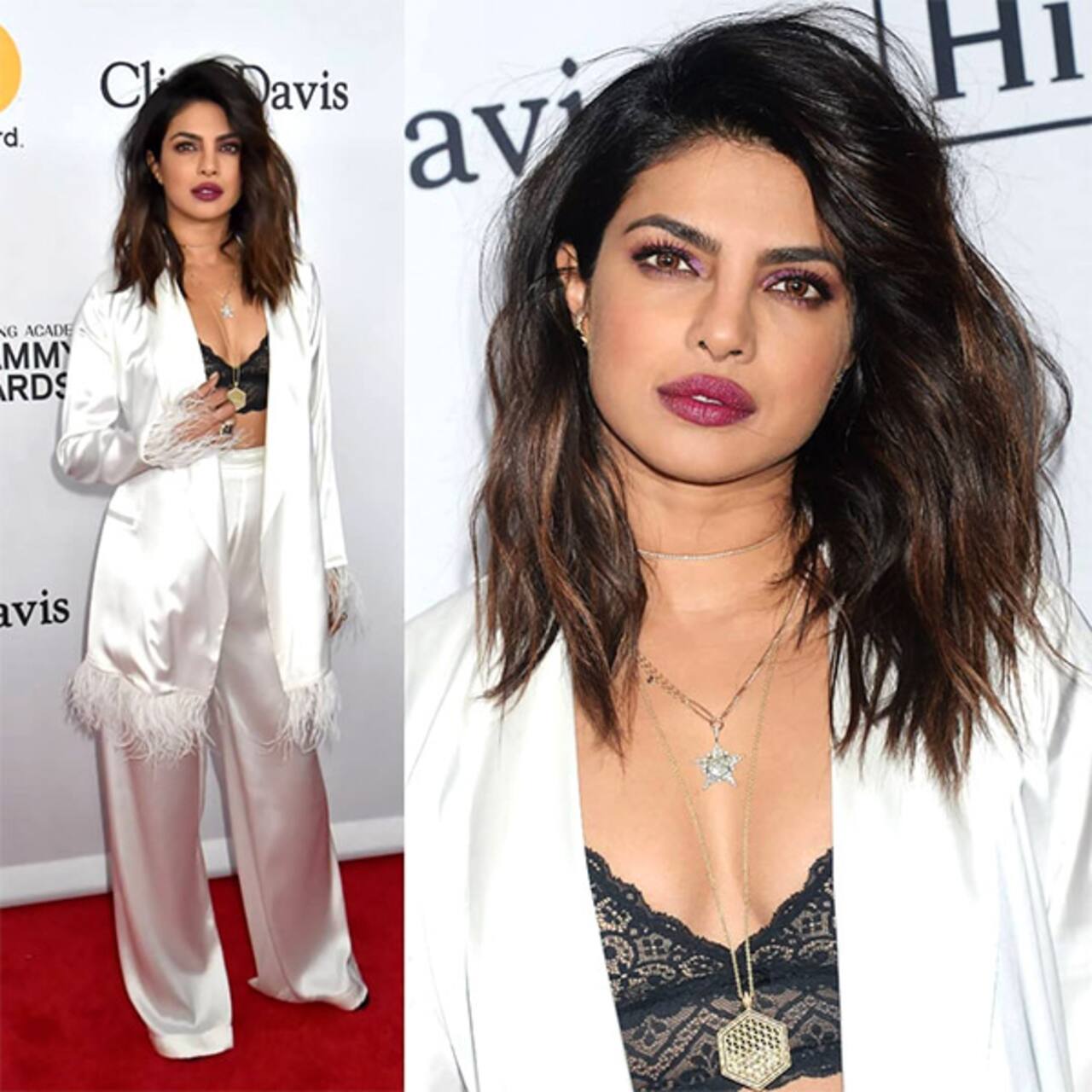 Priyanka Chopra Looks Sultry In Her White Ensemble At The Pre Grammy S Gala In Nyc Bollywood