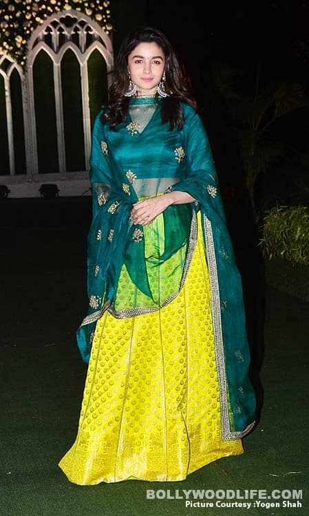 Alia Bhatt Lime Green Bollywood Lehenga Choli In Silk-FunkyTradition