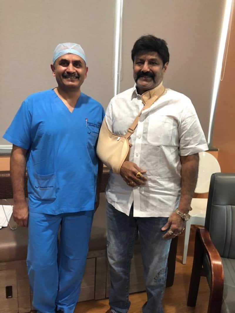 Veteran Telugu actor Nandamuri Balakrishna discharged from the hospital after undergoing a shoulder surgery