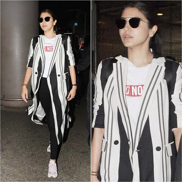 Anushka Sharma blends cool and comfortable for stylish airport