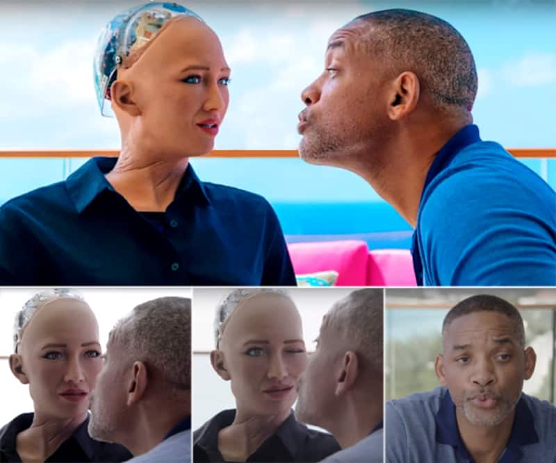 हॉलीवुड एक्टर विल स्मिथ ने रोबोट सोफिया को करना चाहा किस, जवाब सुनकर उतर गया चेहरा, देखें वीडियो