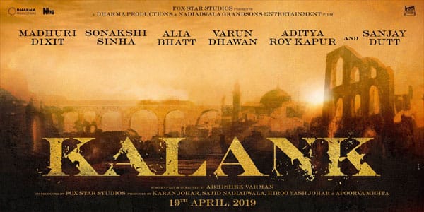 madhuri dixit sanjay dutt reunites for karan johar film kalank poster is out