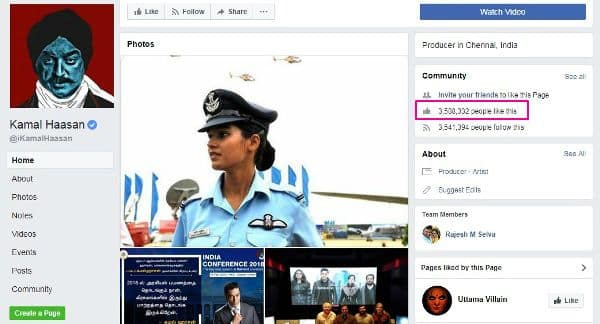Kamal Haasan facebook
