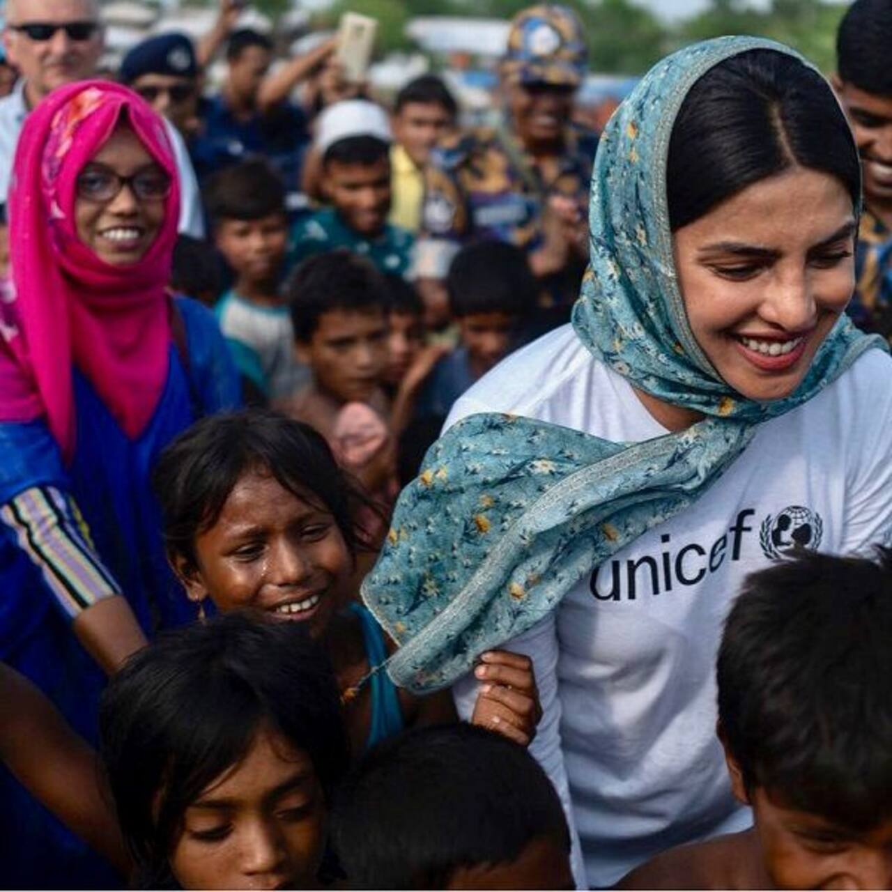 These happy shiny pictures of Priyanka Chopra interacting with children at Rohingya refugee camp are a beacon of hope