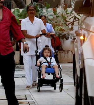 Taimur takes a spin on a stroller, and needless to say looks cute as always - view pics