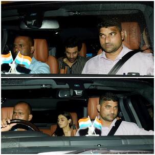 After attending Akash Ambani - Shloka Mehta's engagement, Ranbir and Alia head to watch Sanju
