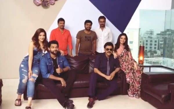 Tamannah and Mehreen Pirzada join Venkatesh and Varun Tej for the photoshoot of their upcoming film F2: Fun and Frustration - watch video