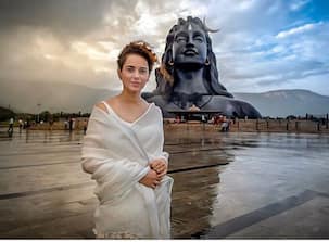 Kangana Rananut channels her inner zen as she poses against Adiyogi statue - view pic