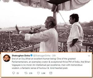 अटल बिहारी वाजपेयी ने ही अपनी सरकार में शत्रुघ्न सिन्हा को बनाया था मंत्री, निधन पर एक्टर ने कहा- 'खुद को अनाथ महसूस कर रहा हूं'