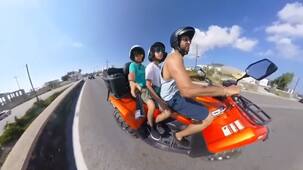 Greece Diaries Hrithik Roshan explores the exotic locales with his BFFs Hridhaan and Hrehaan on a giant bike- watch video