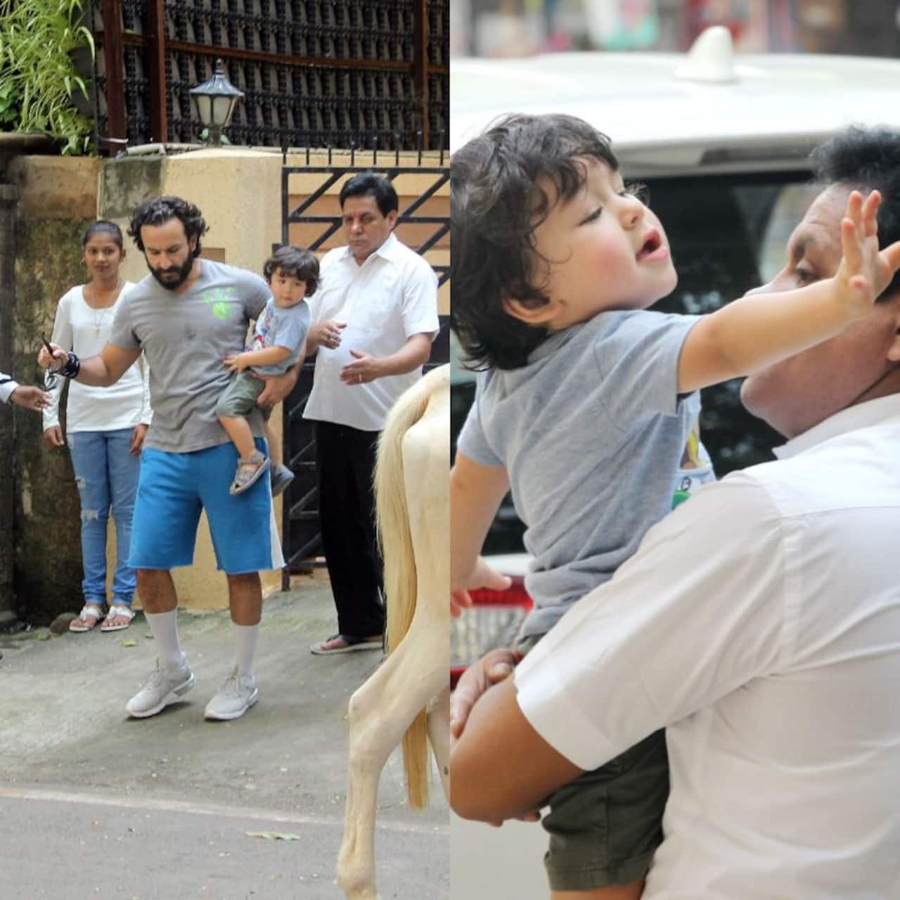 Taimur's animated expressions after waving good-bye to papa Saif Ali Khan are too adorable to miss - view HQ pics!