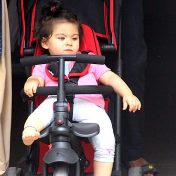 Inaaya looks like a boss baby in pink as she takes a stroll of the city ...