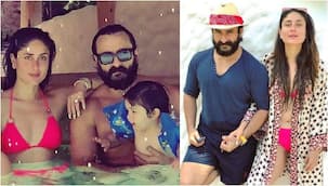 तैमूर और सैफ के साथ करीना ने पिंक बिकिनी में लगाई पानी में आग, PHOTOS के लिए दिया रोमांटिक पोज