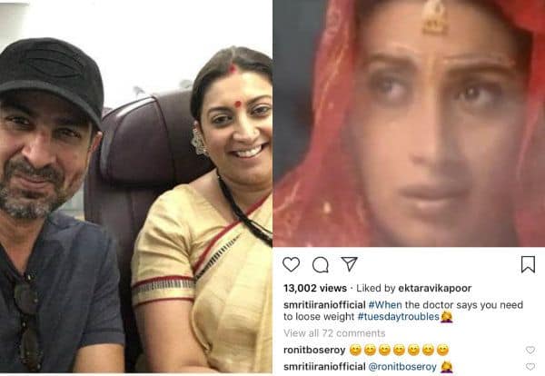 Smriti Irani's meme on Tulsi Virani makes Mihir Ronit Roy smile