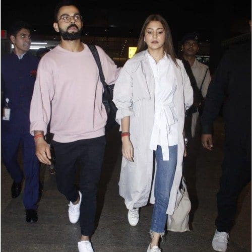 [HQ pics] Virat Kohli plays the part of an ideal husband as he escorts ...