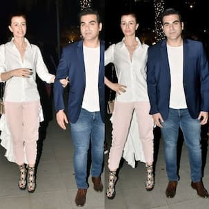 [IN PICS] Arbaaz Khan's girlfriend Giorgia Adriani cajoles him to pose for the paparazzi
