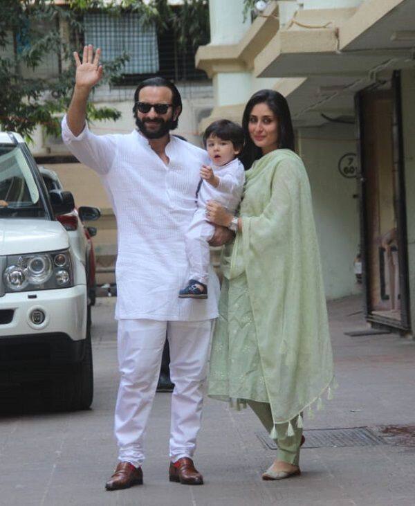 Taimur twins with Saif Ali Khan as the two handsome Pataudis