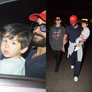 [HQ Pics] After indulging in sunbathing, horseriding and some much-needed playtime, Taimur is back in Mumbai with parents Saif Ali Khan and Kareena Kapoor Khan