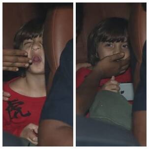 AbRam makes faces at the paparazzi as he attends Salman Khan's Christmas bash - view pics