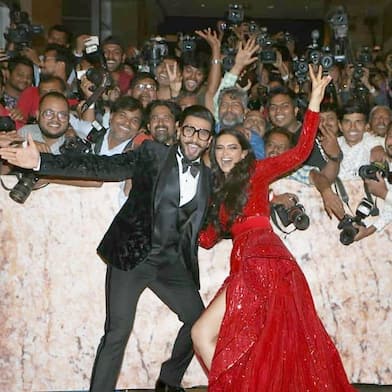 deepika padukone red reception dress Watch: Deepika Padukone, Ranveer Singhs first visuals from wedding reception