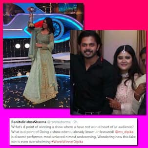 बिग बॉस 12: दीपिका कक्कड़ के विनर बनते ही सोशल मीडिया पर भड़कीं श्रीसंथ की मैनेजर, कहा ‘फेक इंसान को मिली है जीत...’