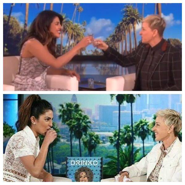 Bottoms up! Priyanka Chopra took a tequila shot on The Ellen DeGeneres