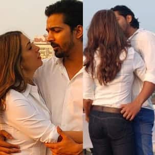 Kim Sharma and Harshvardhan Rane share a passionate kiss as they twin in white - view pics