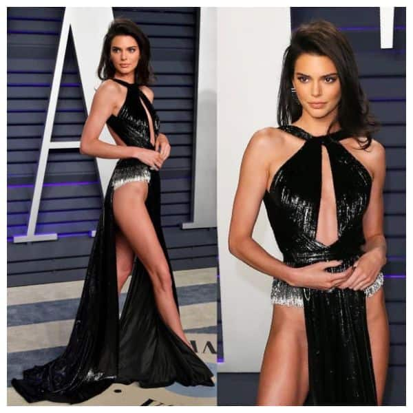 Kendall Jenner dons a risqué black outfit at the Oscars 2019 after ...