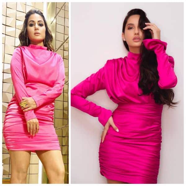 Hina Khan or Nora Fatehi: Who wore this pretty pink dress better?- Vote ...