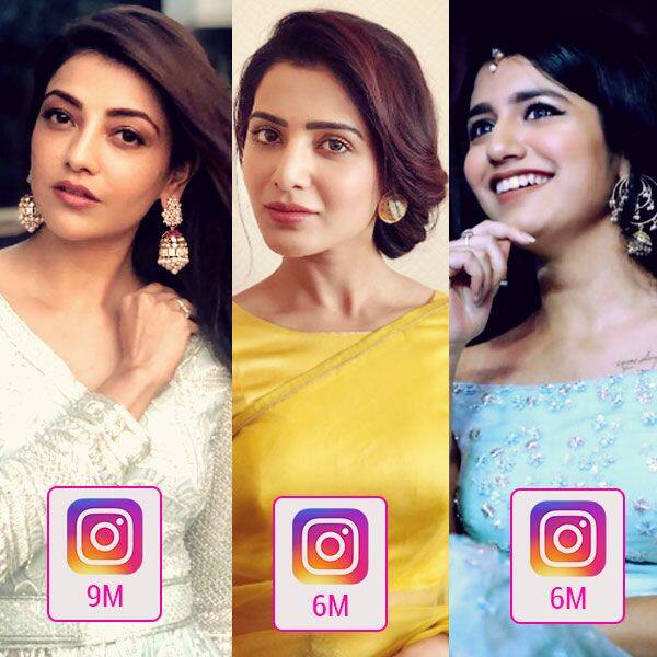 samantha akkineni kajal aggarwal priya prakash varrier here are the most loved instagram stars in south indian cinema - the most followed person on instagram in india